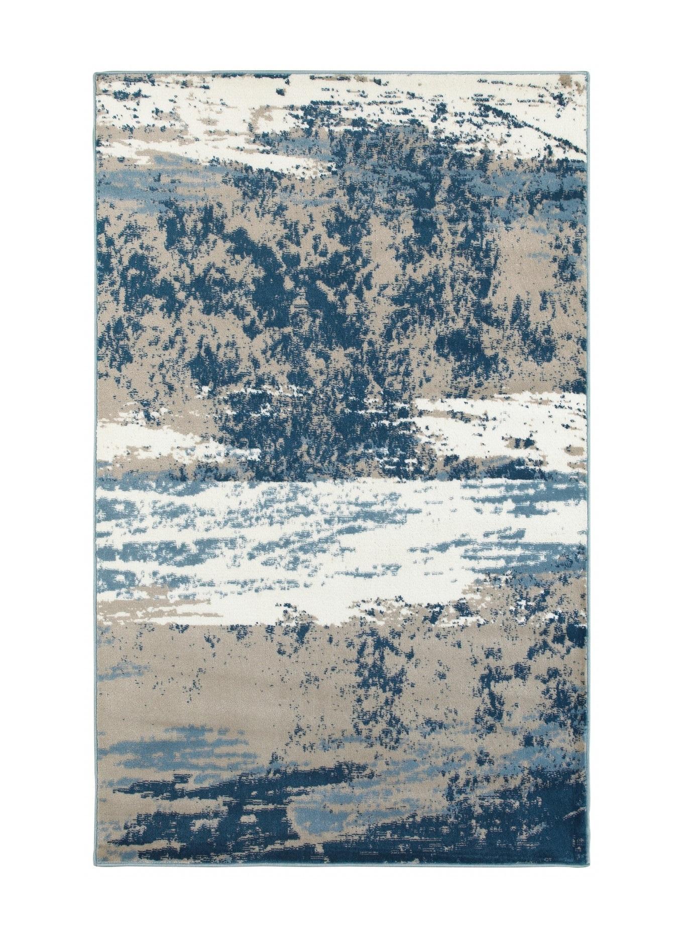 8’ x 10’ Beige and Blue Scenic Area Rug