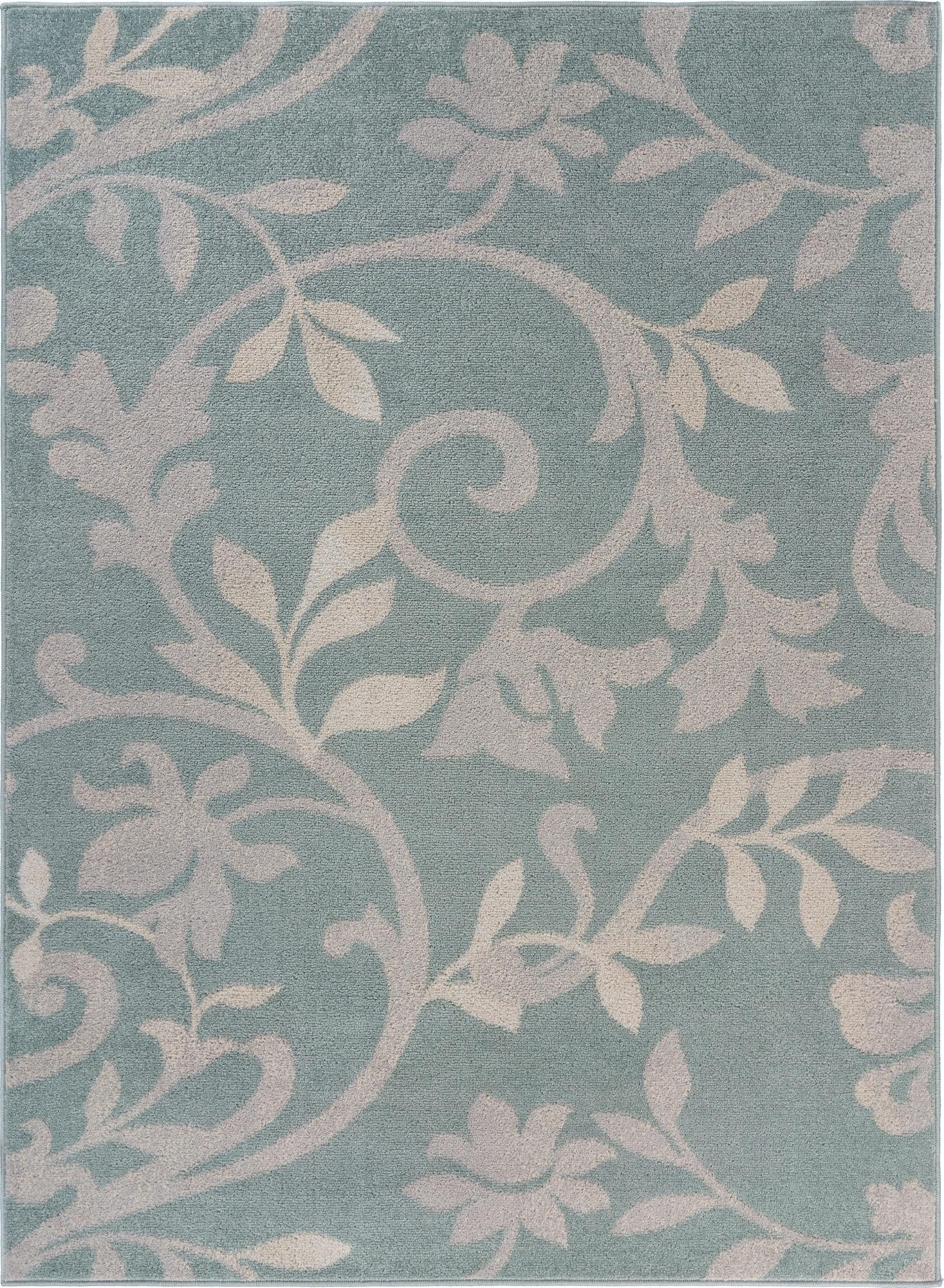 5’ x 7’ Green and Gray Filigree Vines Area Rug
