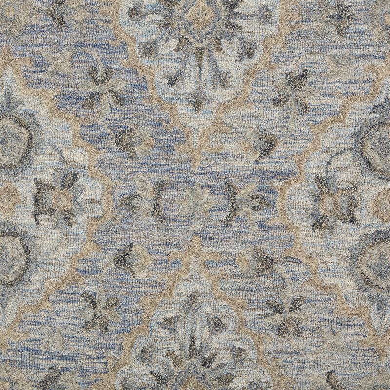 8’ x 10’ Blue and Tan Traditional Area Rug Default Title