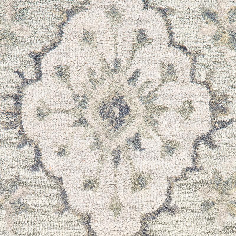 5’ x 8’ Pale Green and Cream Decorative Area Rug