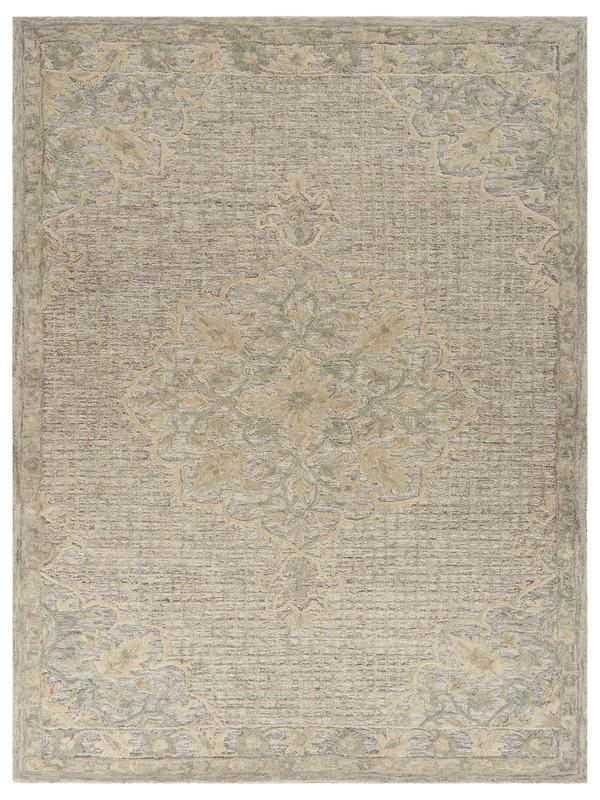 8’ x 10’ Beige Distressed Floral Area Rug Default Title