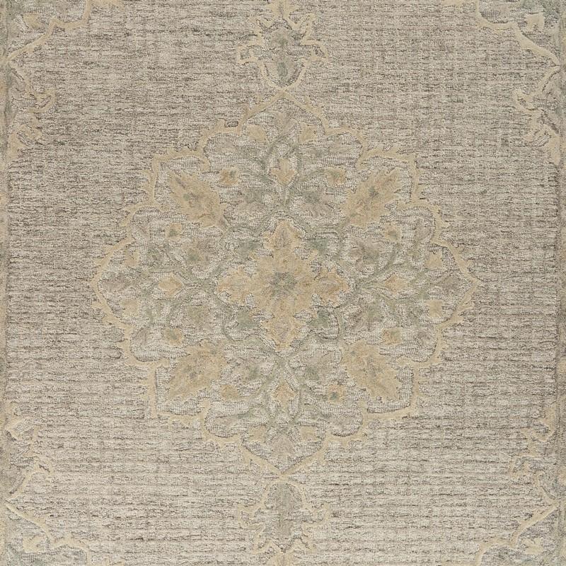 9’ x 12’ Beige Distressed Floral Area Rug