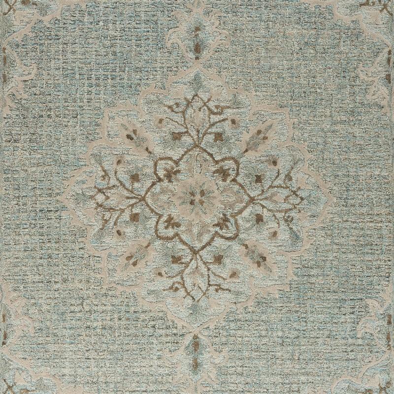 5’ x 8’ Blue and Beige Flor Medallion Area Rug
