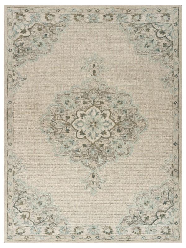 8’ x 10’ Ivory Distressed Floral Area Rug Default Title