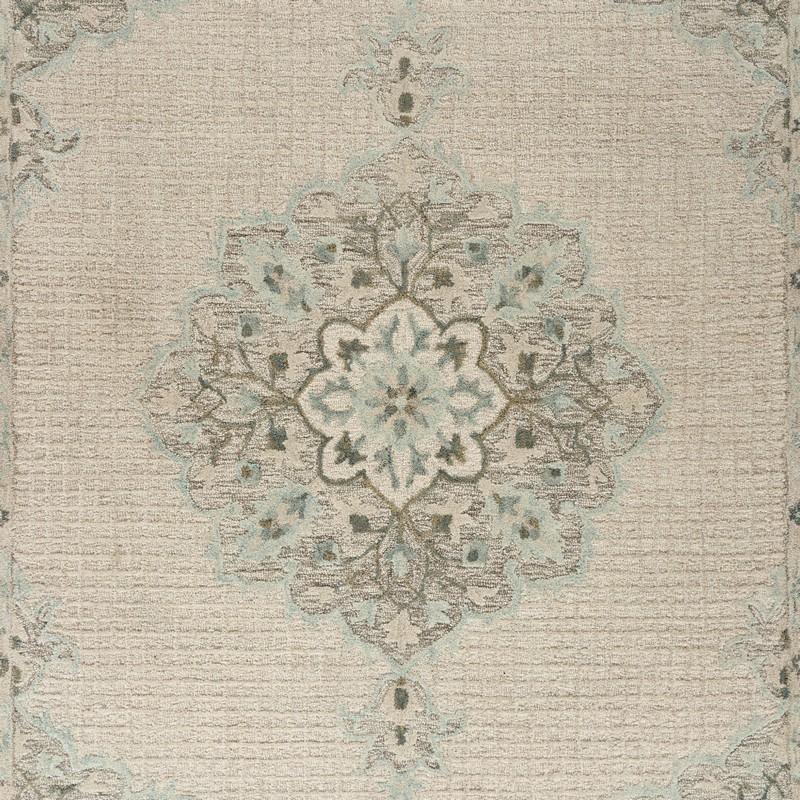 9’ x 12’ Ivory Distressed Floral Area Rug