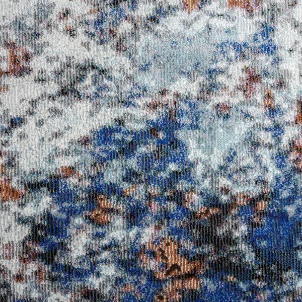 8’ x 10’ Blue and White Abstract Ocean Area Rug