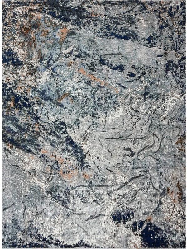 8’ x 10’ Navy and Gray Abstract Ice Area Rug Default Title
