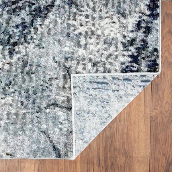 8’ x 10’ Navy and Gray Abstract Ice Area Rug
