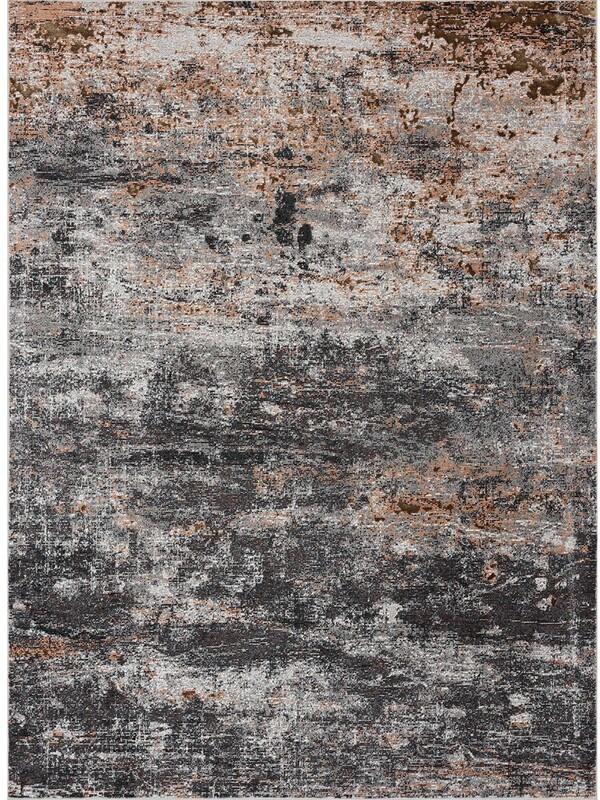 8’ x 10’ Gray And Orange Storm Area Rug