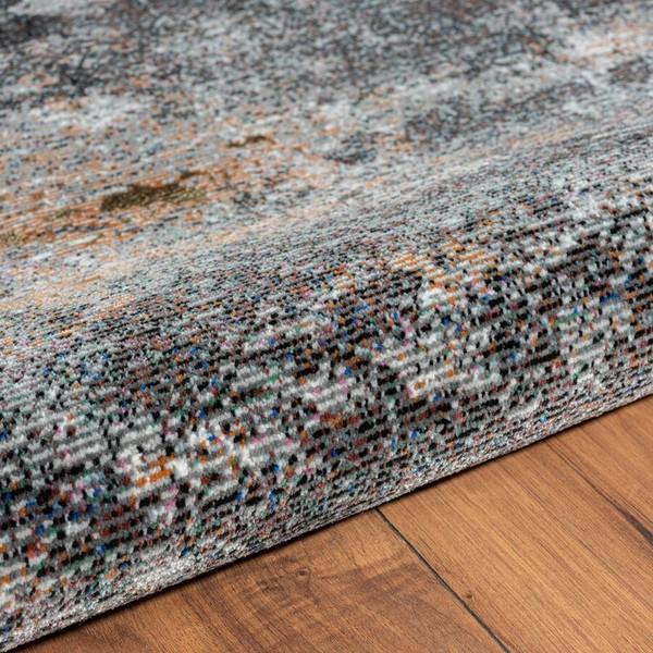 8’ x 10’ Gray And Orange Storm Area Rug