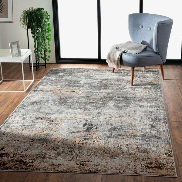 8’ x 10’ Gray And Orange Storm Area Rug Default Title