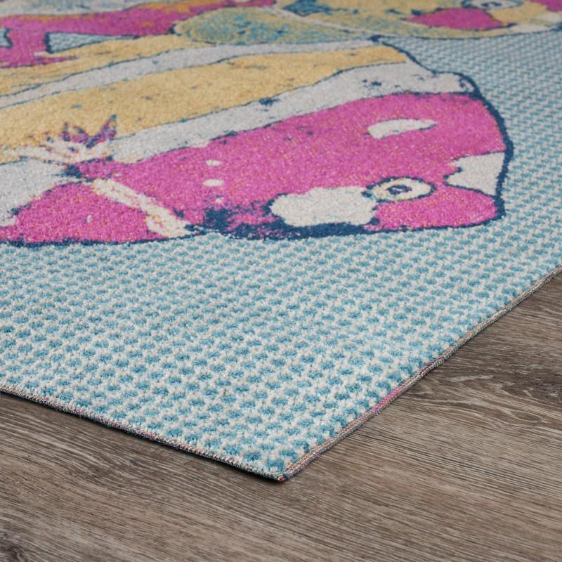 5’ x 8’ Pink Fish Trio Indoor Outdoor Area Rug