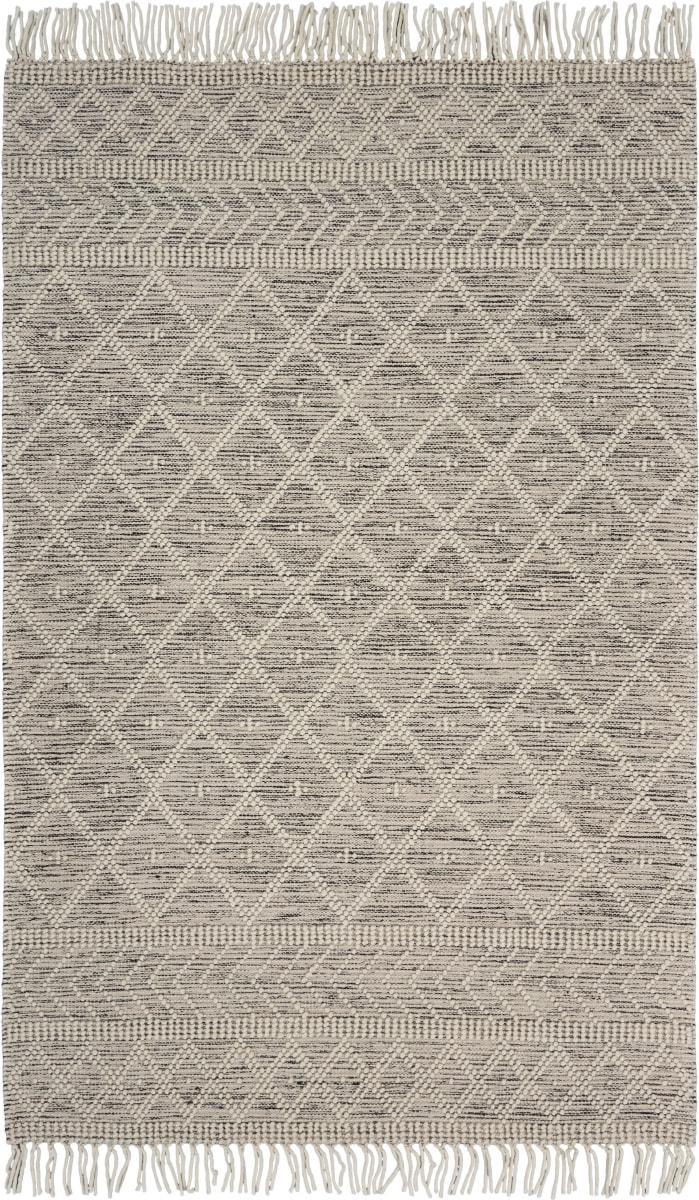 7’ x 9’ Ivory Bohemian Diamonds Area Rug