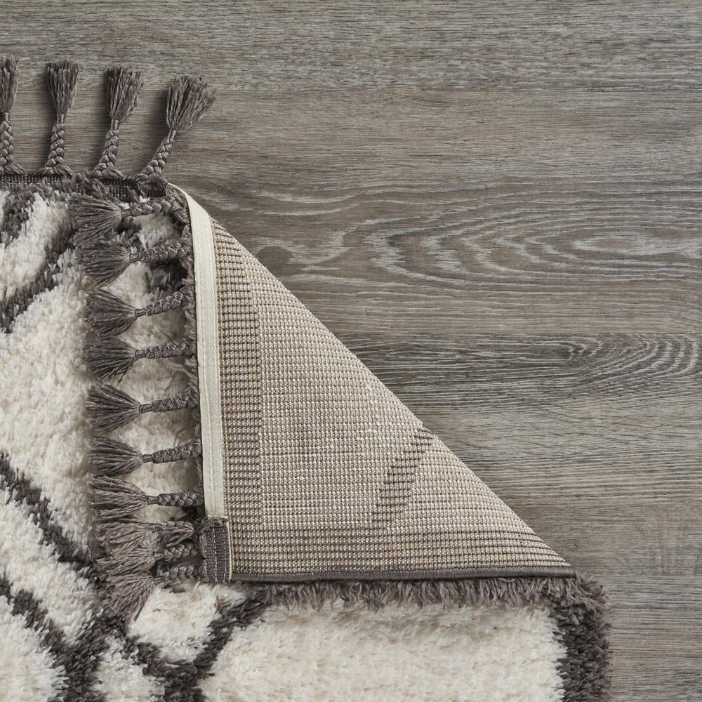 5’ x 7’ Cream and Gray Geometric Fringe Area Rug Default Title