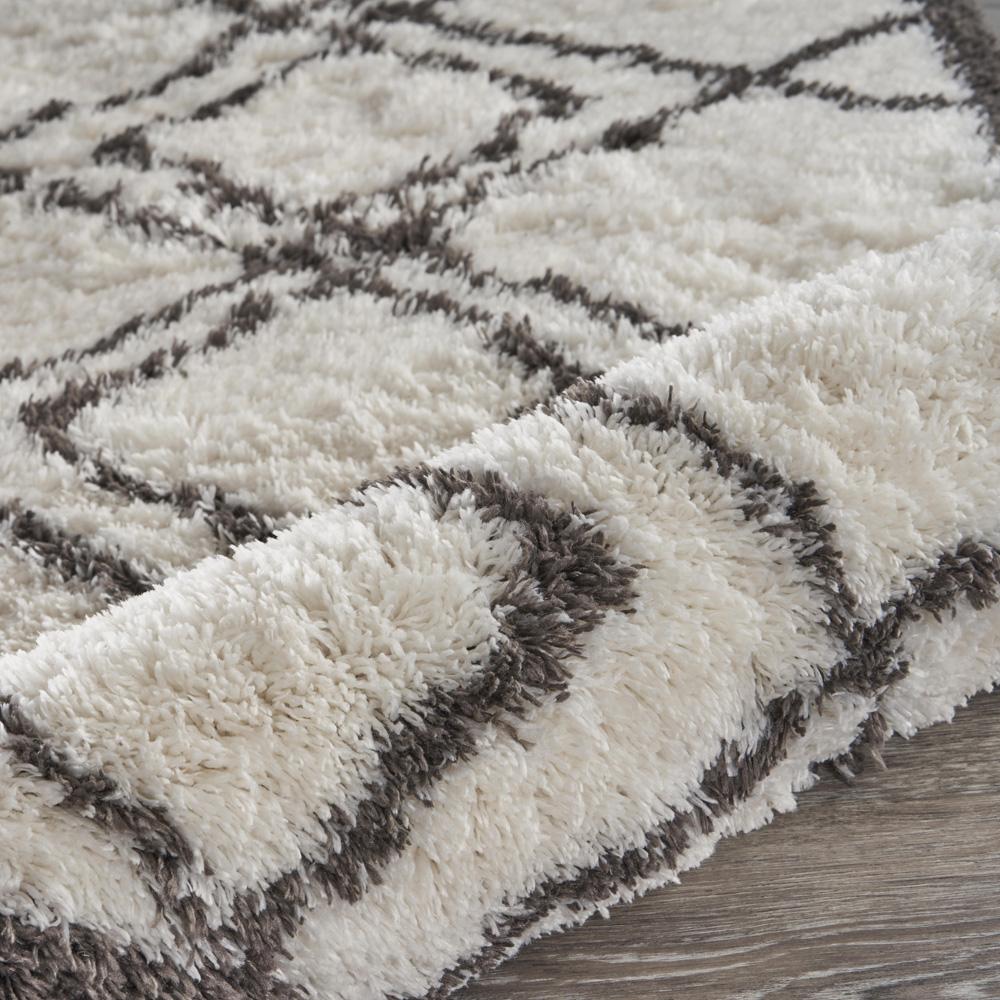 5’ x 7’ Cream and Gray Geometric Fringe Area Rug