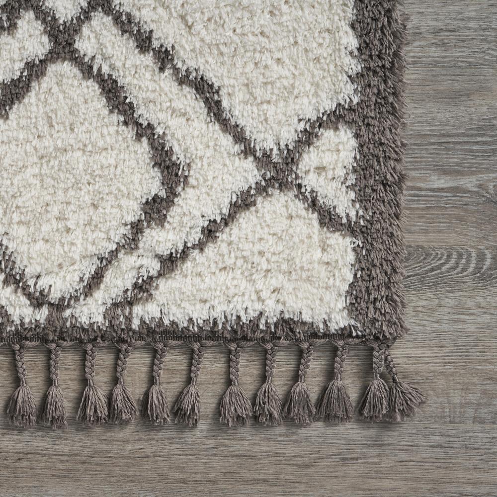 5’ x 7’ Cream and Gray Geometric Fringe Area Rug