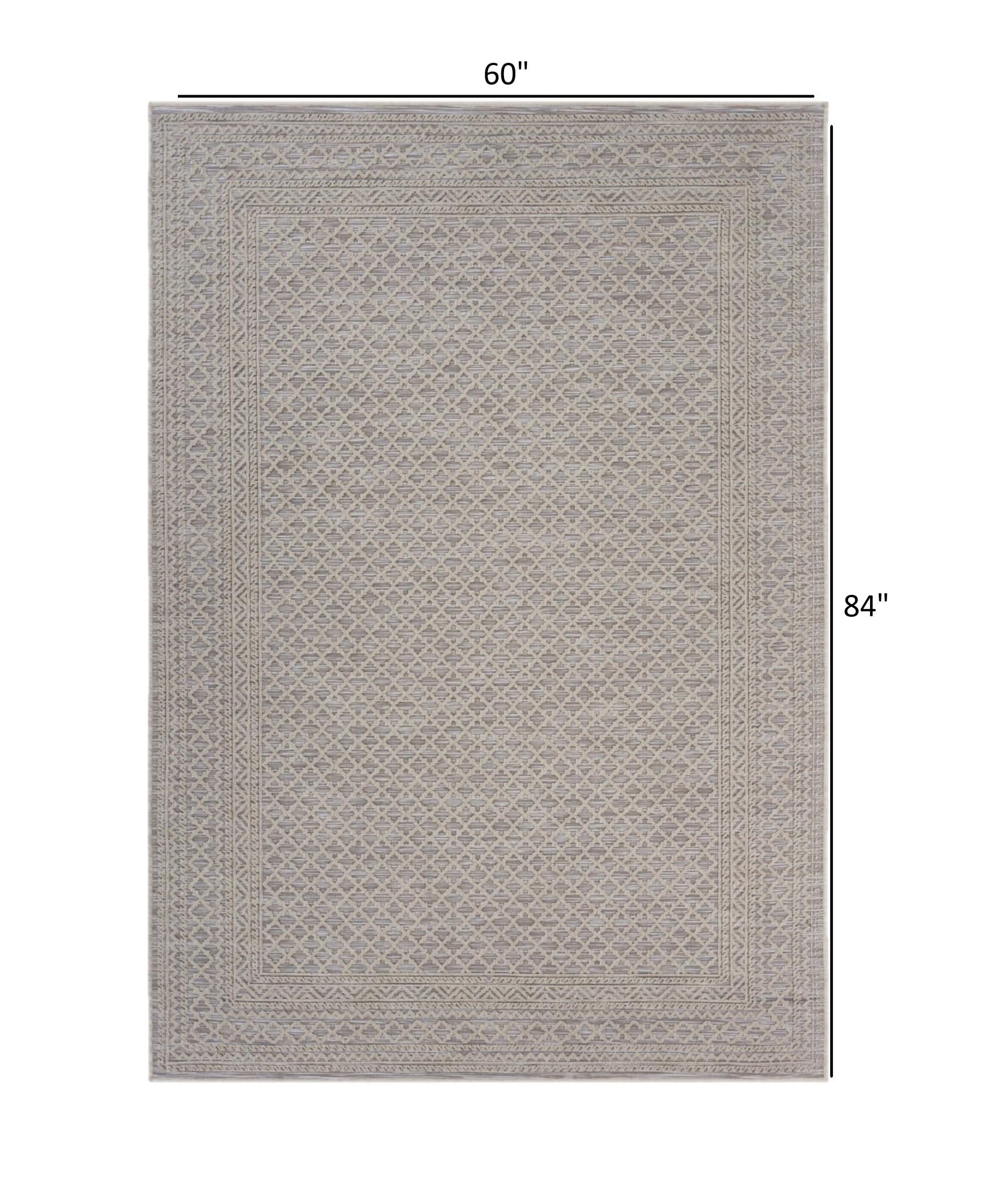 5’ x 7’ Gray Classic Indoor Outdoor Area Rug