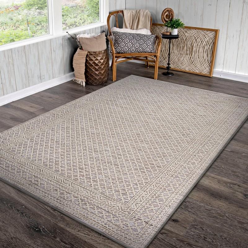 8’ x 10’ Gray Classic Indoor Outdoor Area Rug