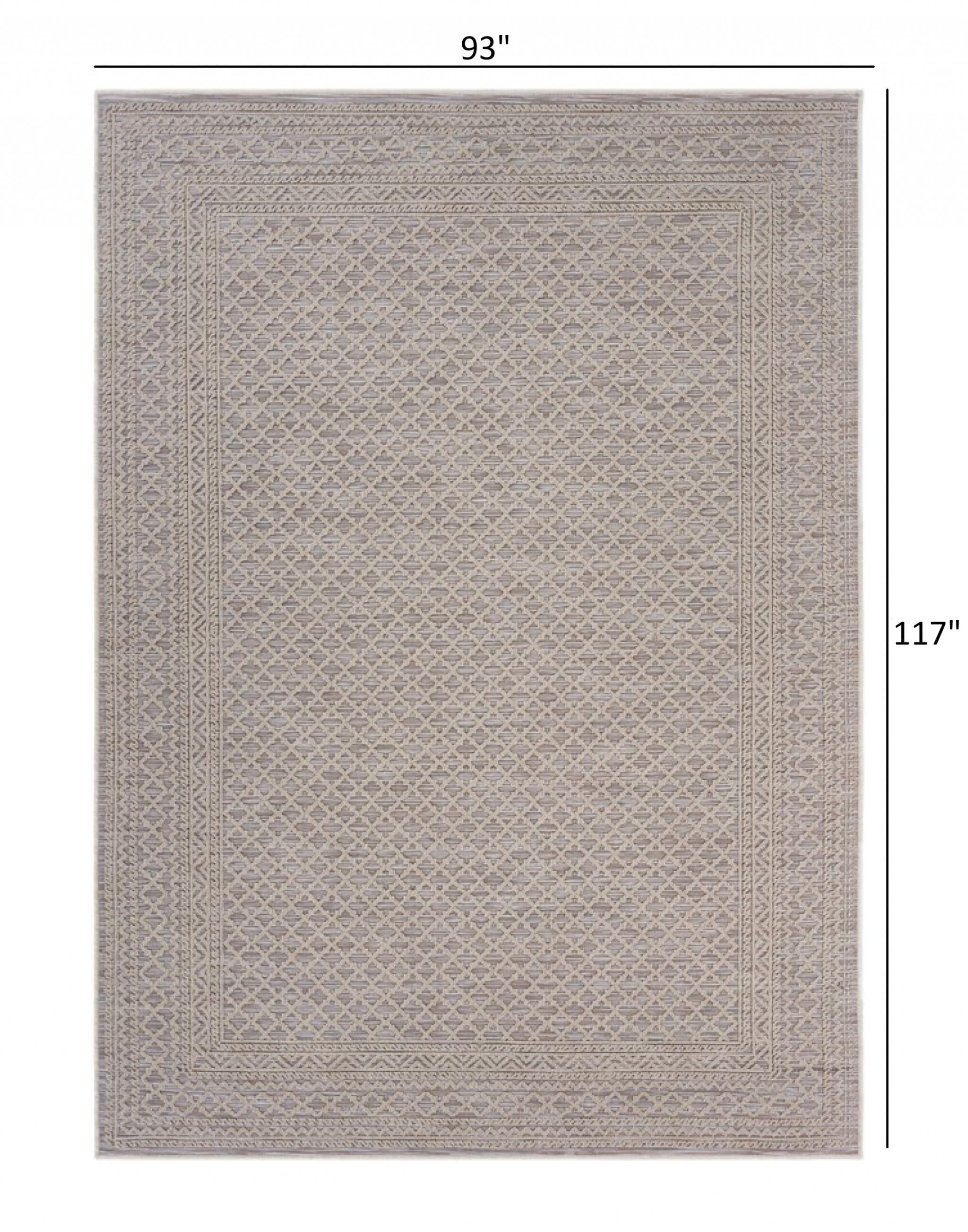 8’ x 10’ Gray Classic Indoor Outdoor Area Rug