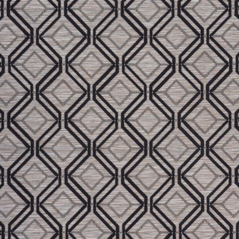 5’ x 7’ Black Geometric Indoor Outdoor Area Rug