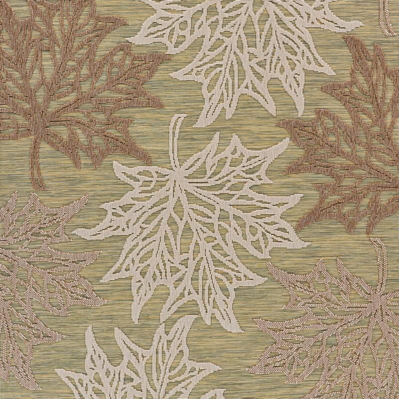 8’ x 10’ Tan Maple Leaf Indoor Outdoor Area Rug