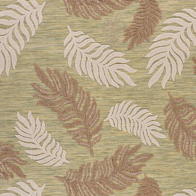 5’ x 7’ Tan Tropical Sprigs Indoor Outdoor Area Rug