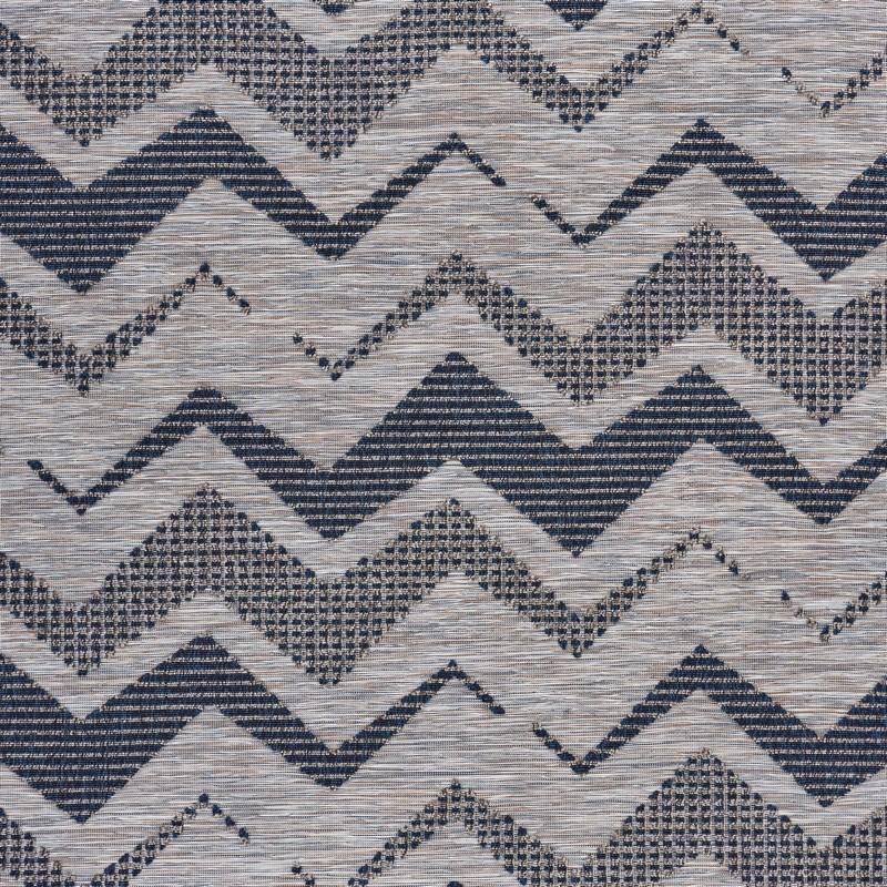 5’ x 7’ Navy Zig Zag Indoor Outdoor Area Rug