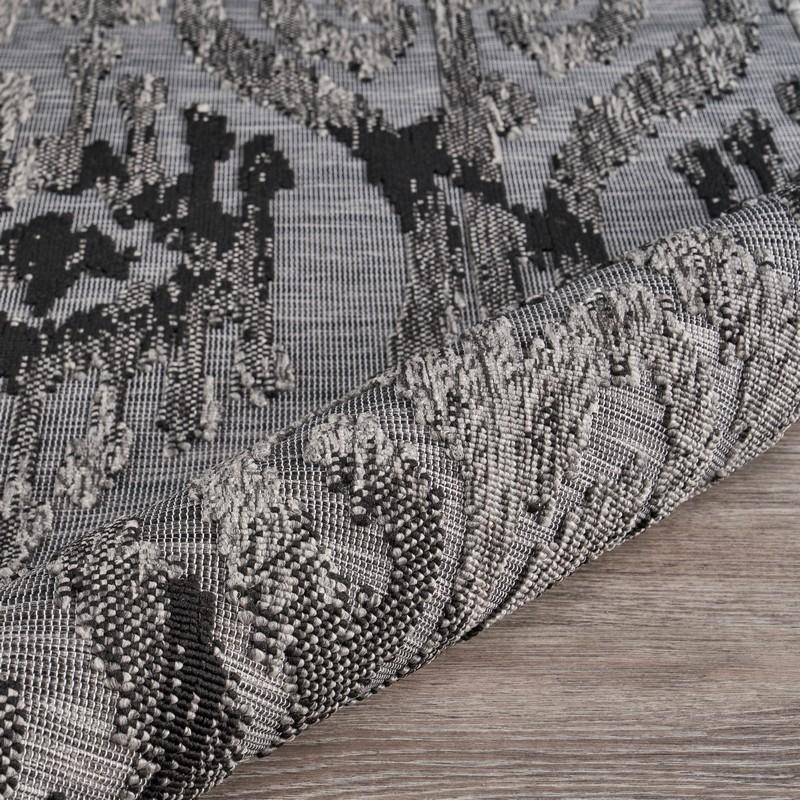 8’ x 10’ Black Ogee Pattern Indoor Outdoor Area Rug