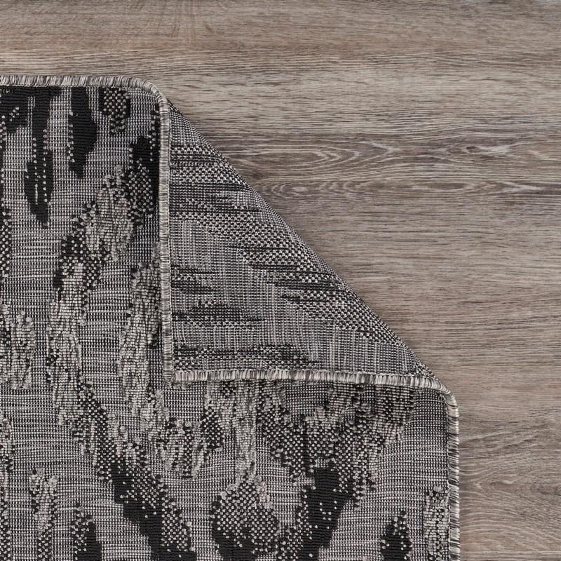 8’ x 10’ Black Ogee Pattern Indoor Outdoor Area Rug