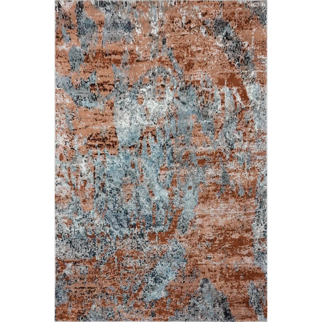 5’ x 8’ Rustic Brown Abstract Area Rug Default Title
