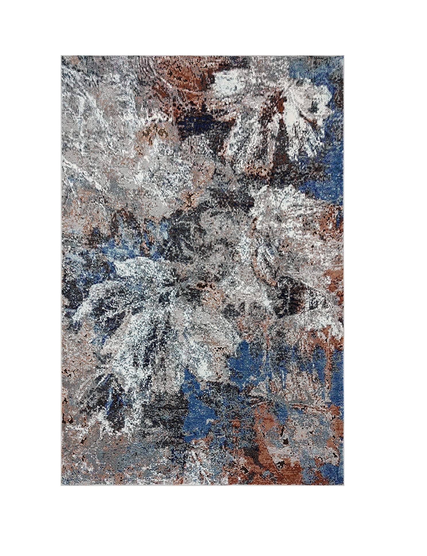 8’ x 10’ Gray Abstract Foliage Area Rug