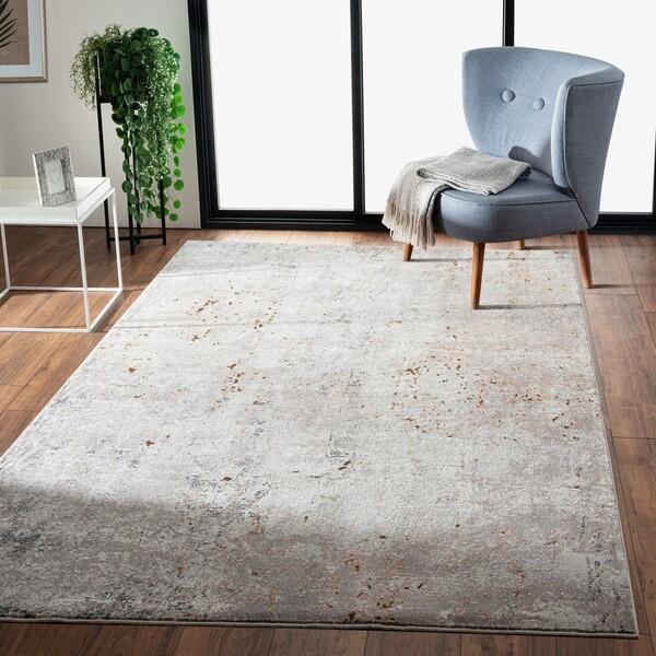 8’ x 10’ Light Gray Modern Abstract Area Rug
