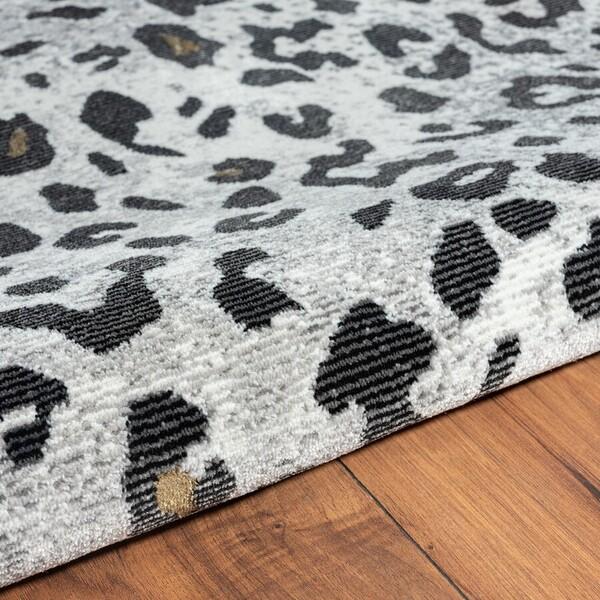 8’ x 10’ Black and Gray Animal Print Area Rug