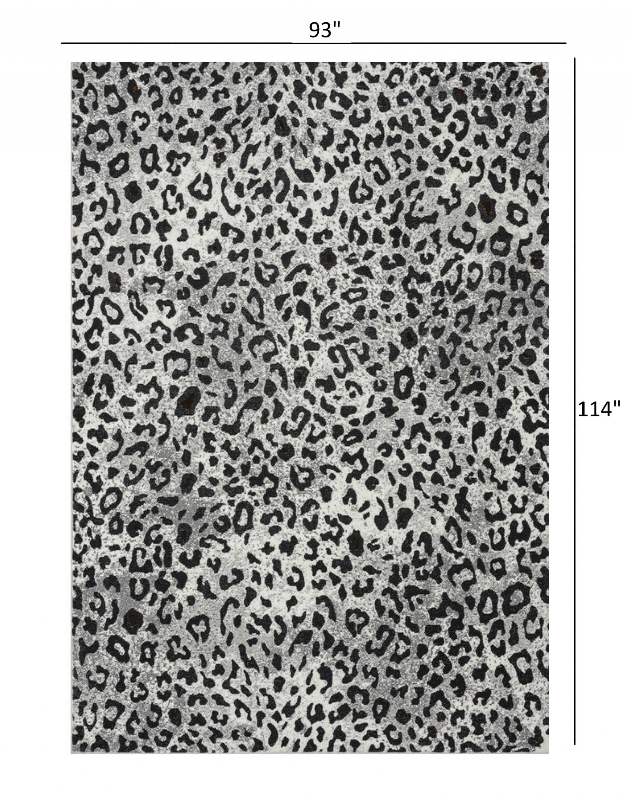 8’ x 10’ Black and Gray Animal Print Area Rug
