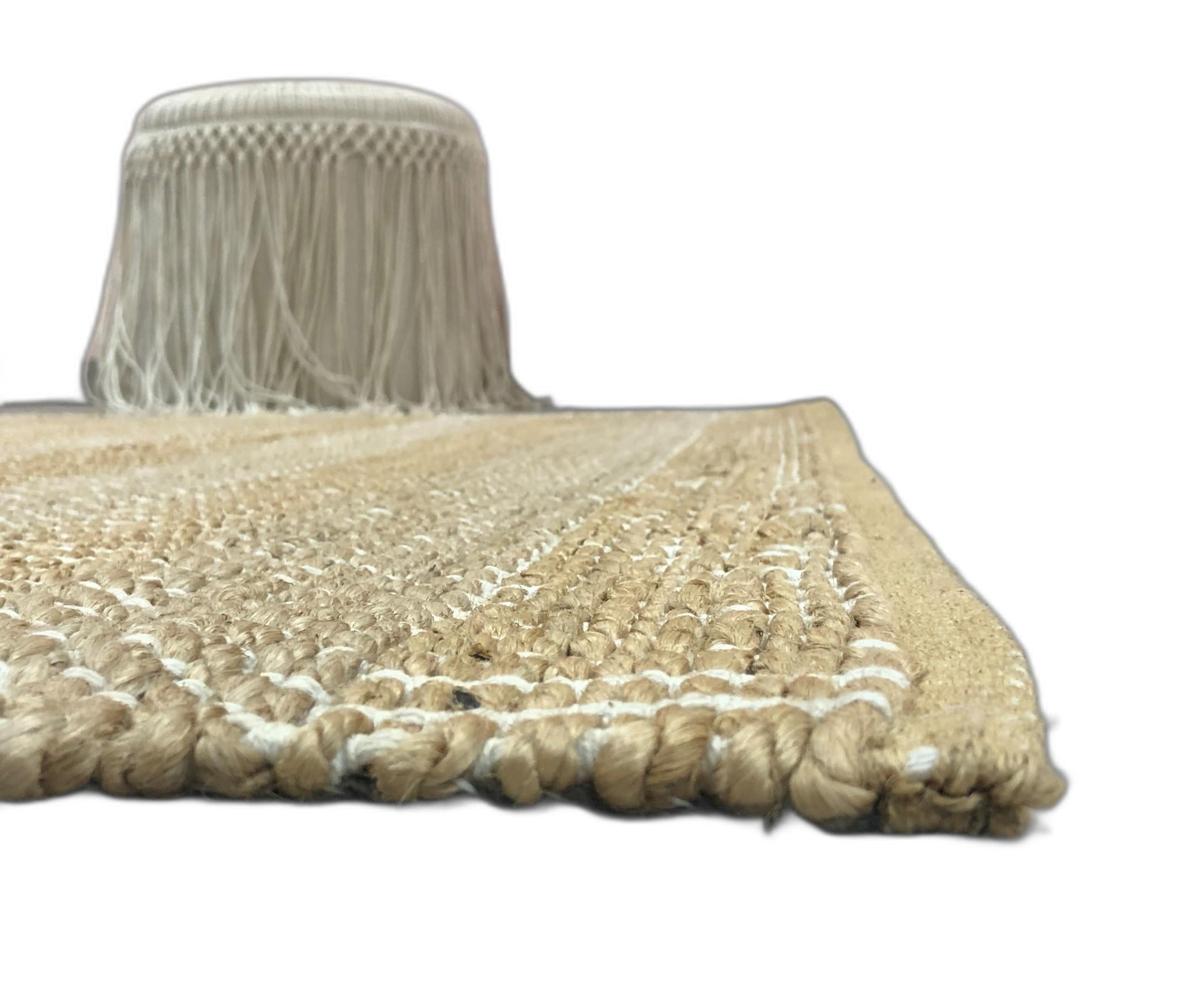 5’ x 7’ Tan Geometric Striped Area Rug