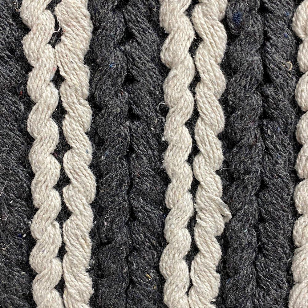 5’ x 7’ Black and White Classic Striped Area Rug