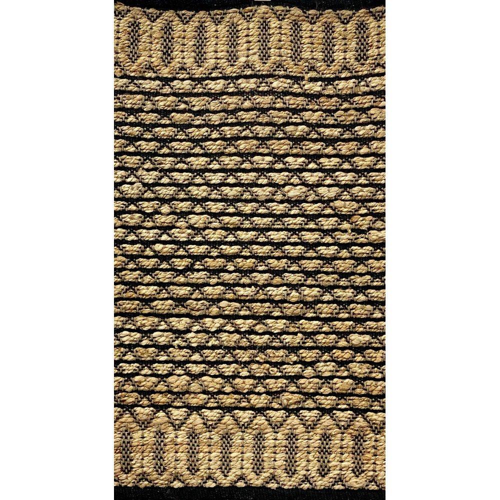 7’ x 9’ Tan and Black Ornate Geometric Area Rug Default Title