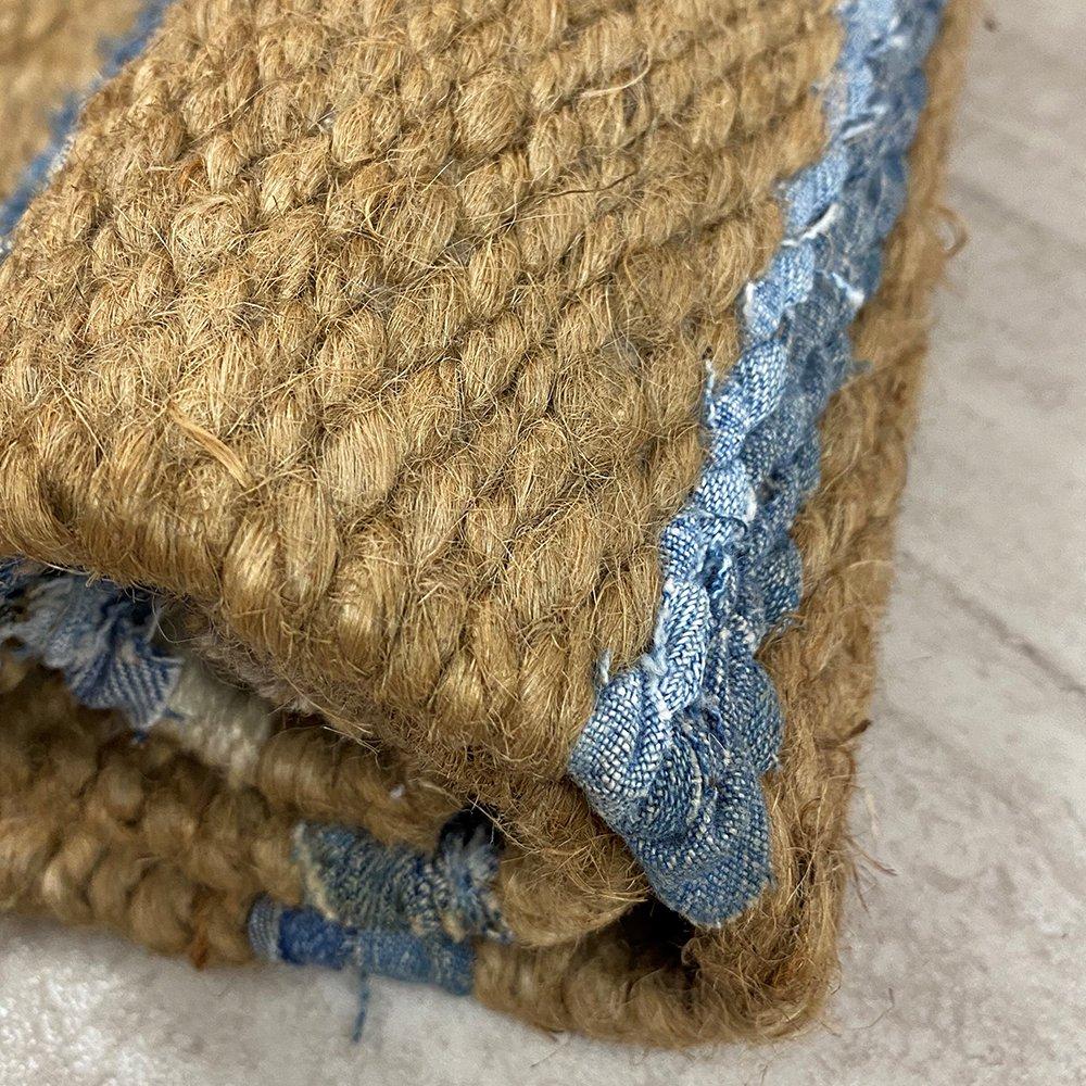 2’ x 5’ Tan and Blue Striped Area Rug