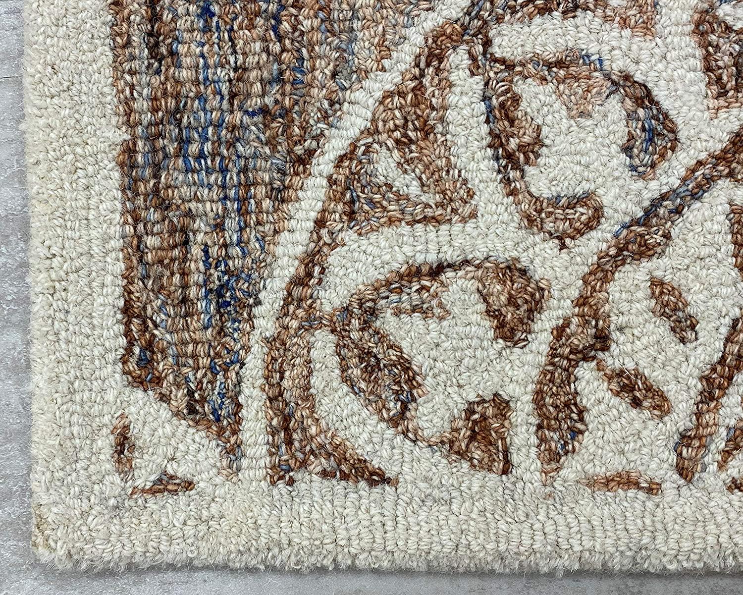 5’ x 7’ Tan and Cream Medallion Motif Area Rug Default Title