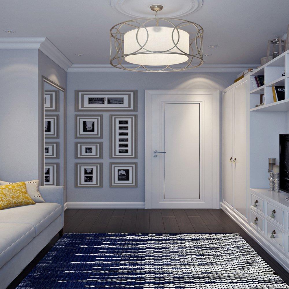 3’ x 4’ Blue and White Transition Area Rug