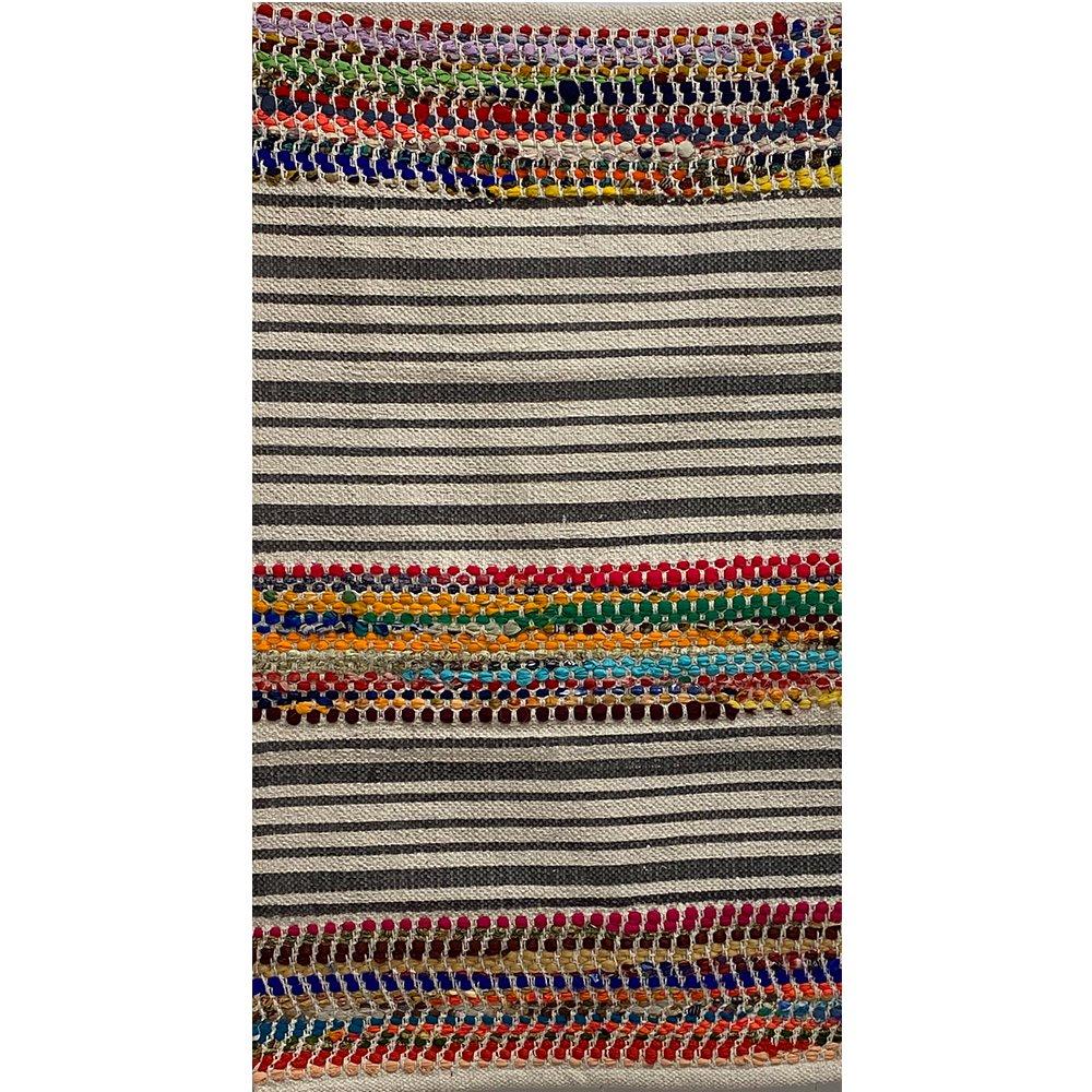 3’ x 4’ Multicolored Striped Chindi Area Rug Default Title