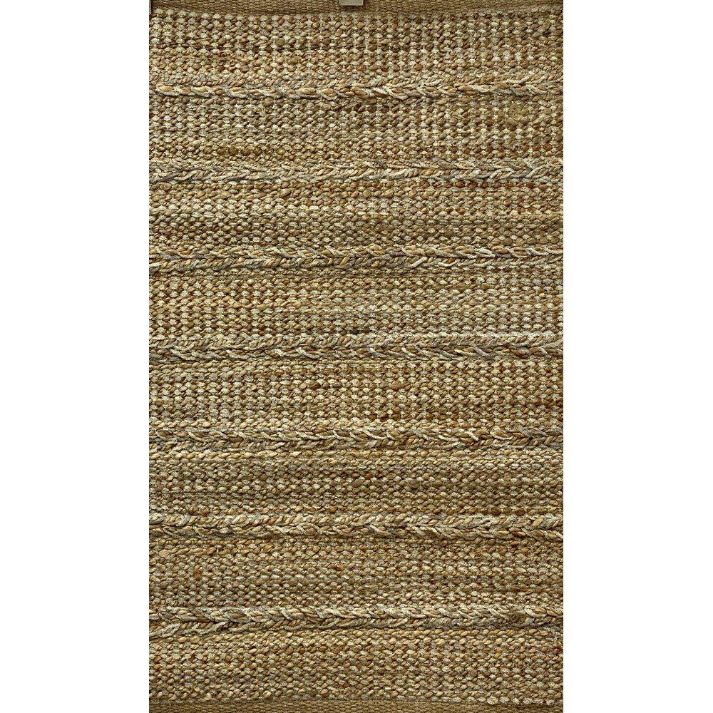 2’ x 5’ Gray and Tan Braided Stripe Area Rug Default Title