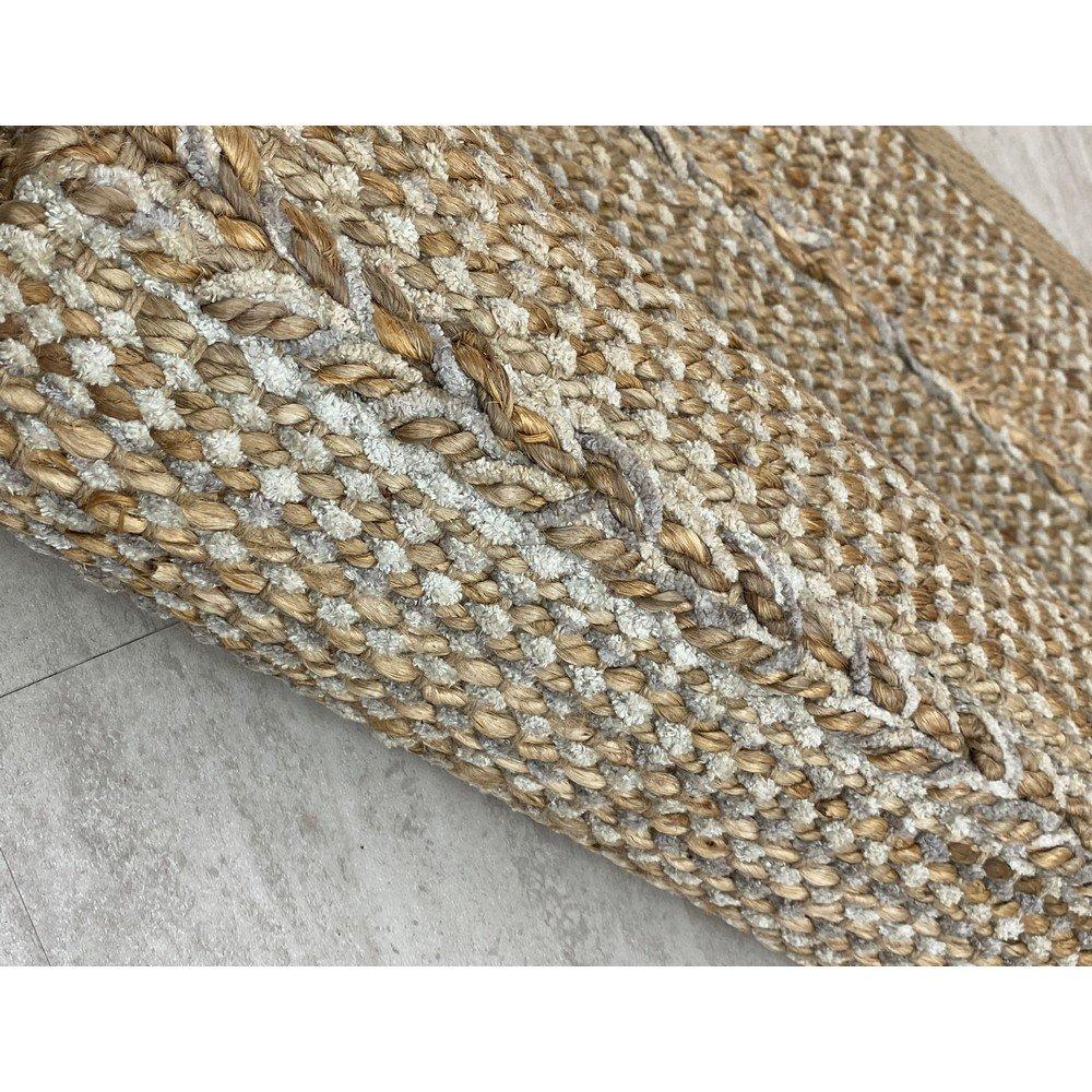 2’ x 5’ Gray and Tan Braided Stripe Area Rug