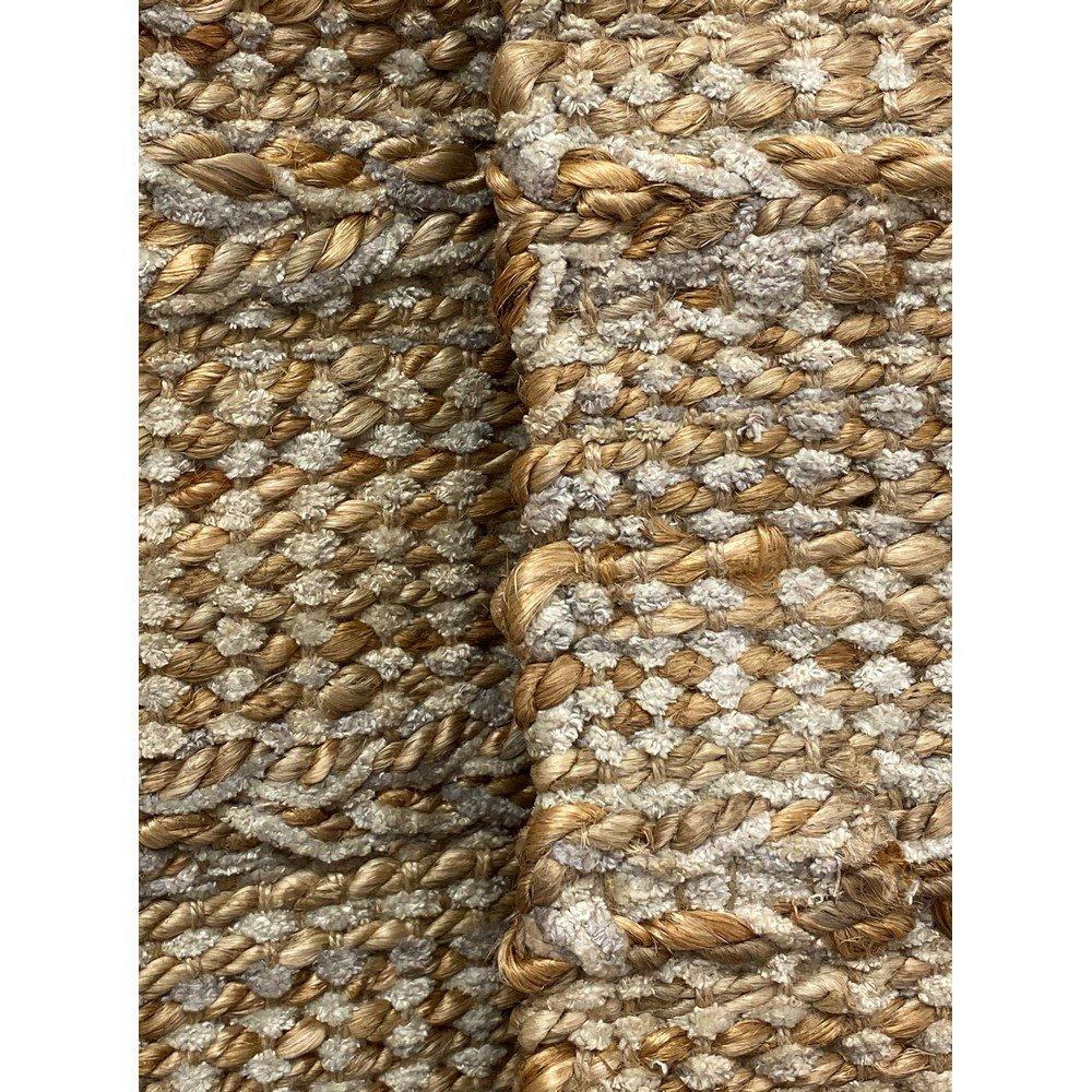 2’ x 5’ Gray and Tan Braided Stripe Area Rug