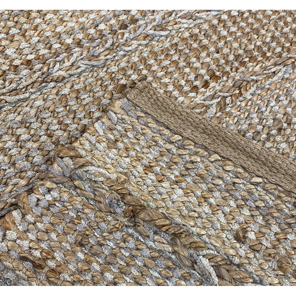2’ x 5’ Gray and Tan Braided Stripe Area Rug