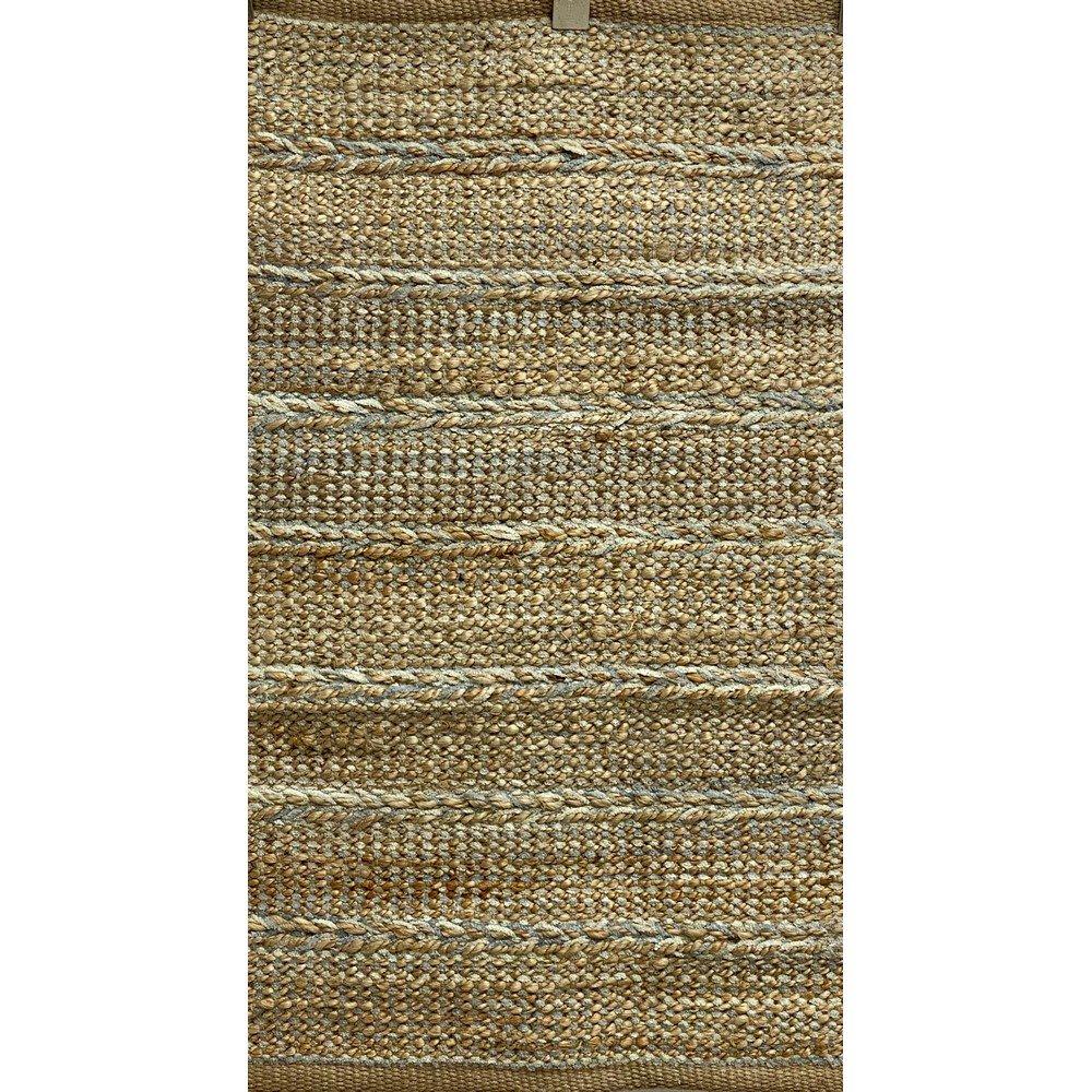 2’ x 3’ Soft Blue and Tan Braided Stripe Scatter Rug Default Title
