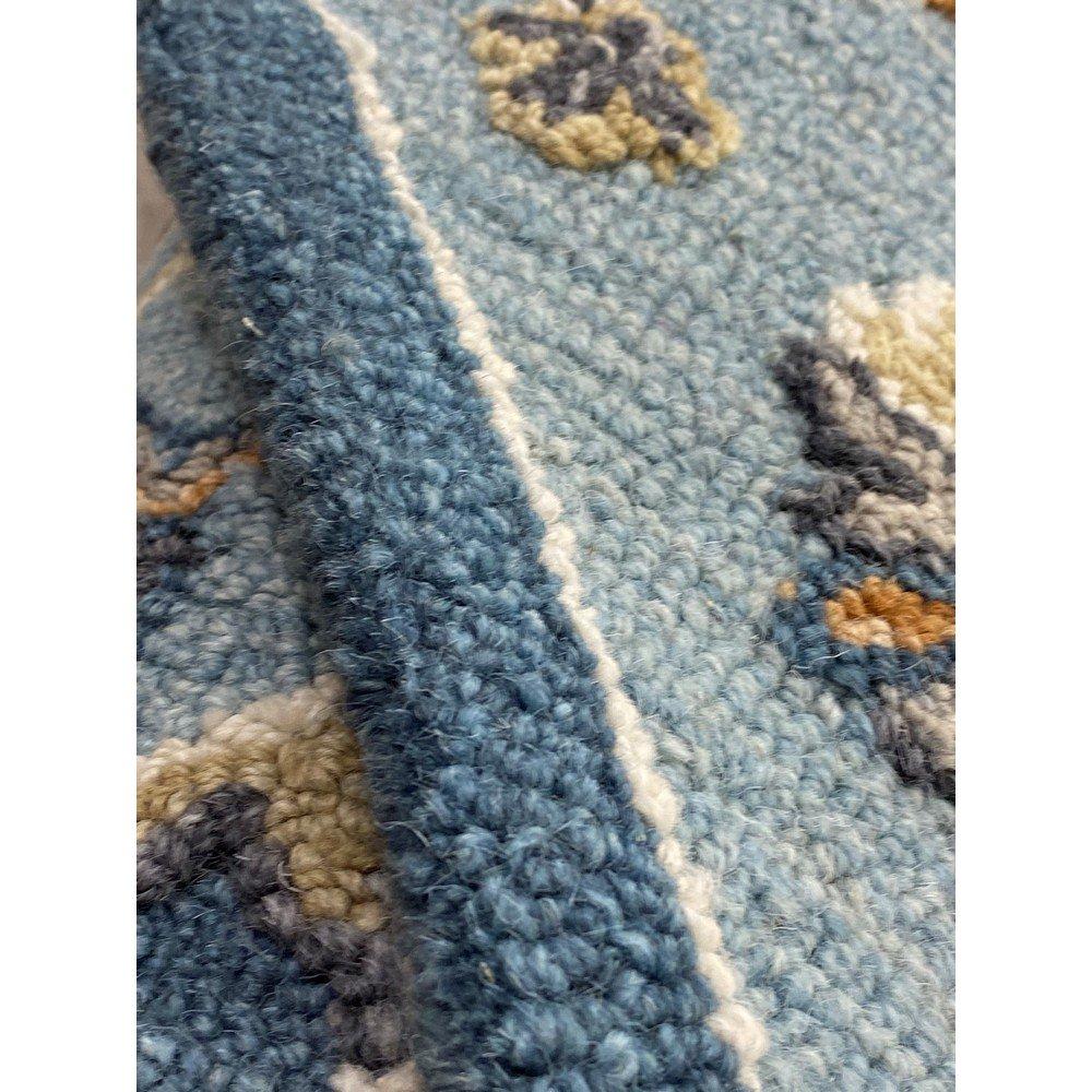 5’ Round Blue Traditional Medallion Area Rug