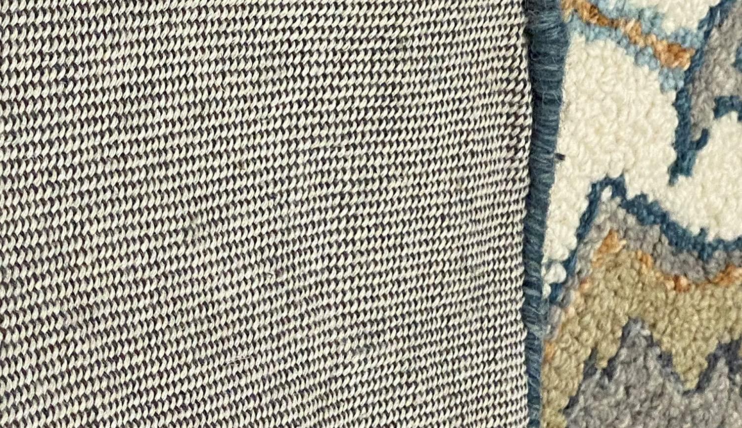 7’ Round Blue Traditional Medallion Area Rug