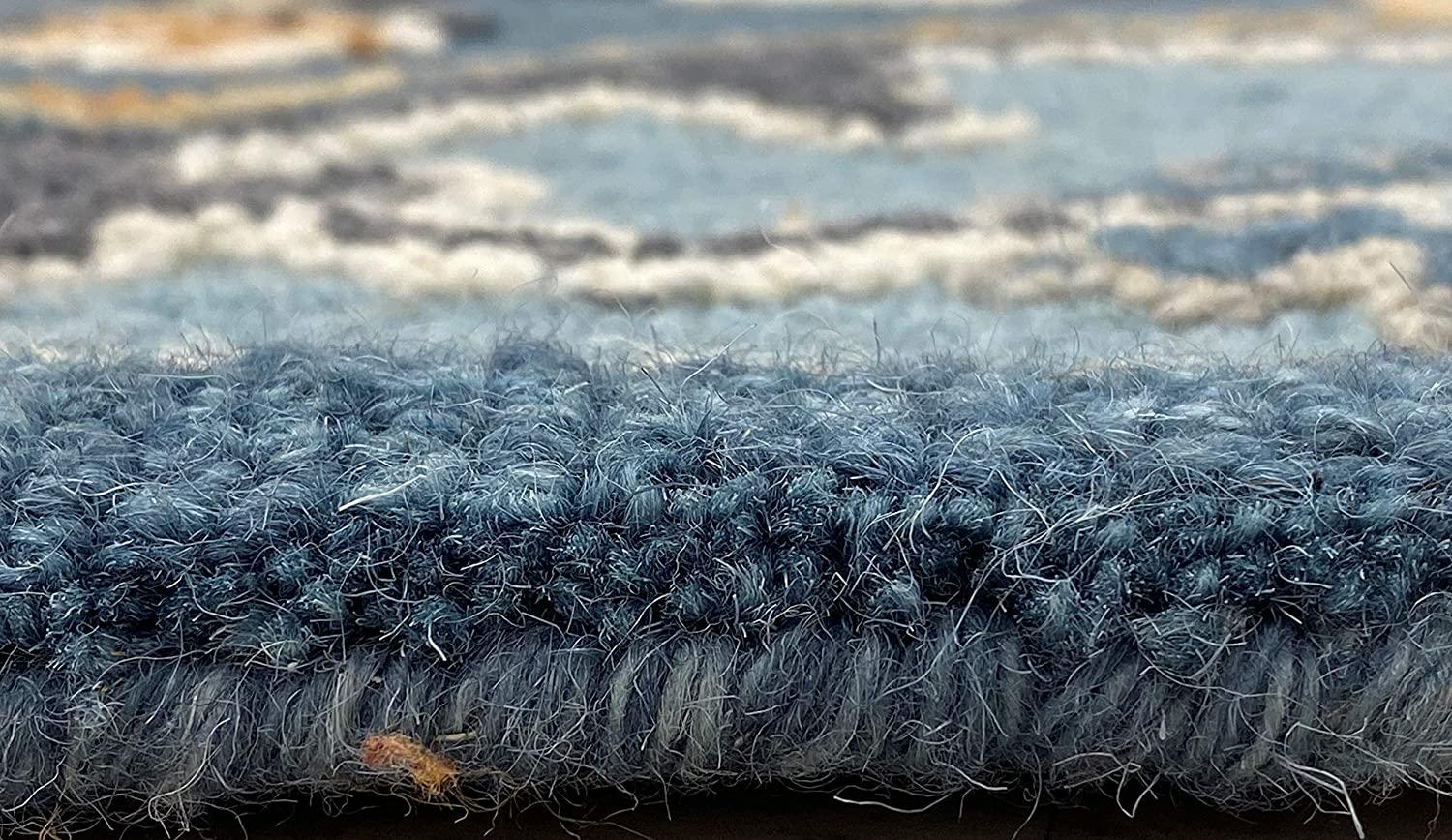 7’ Round Blue Traditional Medallion Area Rug