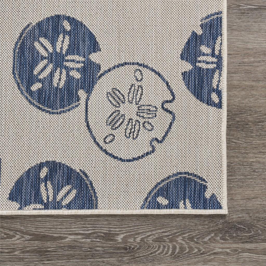 8’ x 10’ Navy Sand Dollar Indoor Outdoor Area Rug